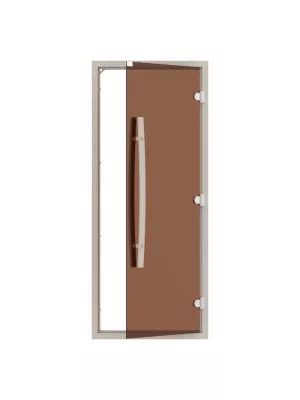 Комплект двери с 'бронзовым' стеклом SAWO 742-4SGA-1 (с порогом, осина)