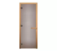 Дверь для бани и сауны Сатин Матовая 1900х700мм (6мм, 2 петли 716 GB) (Магнит) (ОСИНА)