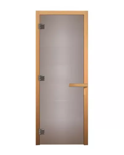Дверь для бани и сауны Сатин Матовая 1900х700мм (6мм, 2 петли 716 GB) (Магнит) (ОСИНА)